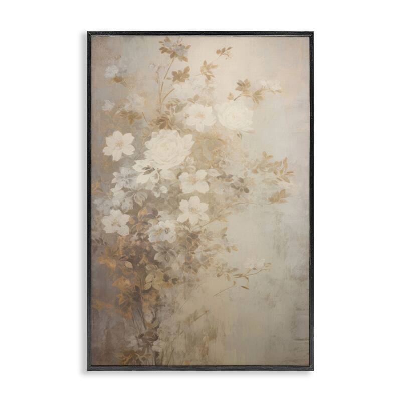 Stupell Muted Vintage Florals Framed Giclee Art Design By LSR Creative Studio - 20 x 30 - Black