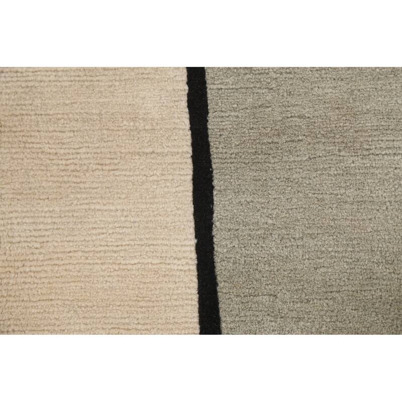 Checkered Nepalese Vegetable Dye Oriental Wool Area Rug Hand-knotted - 6'1" x 9'3"