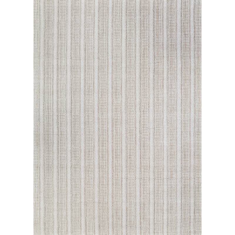 Handmade Alta Stripes Wool Area Rug - 9' x 12' - Light Beige