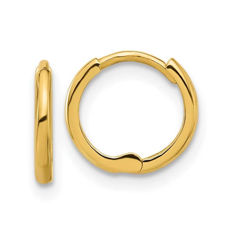 Curata 14k Yellow Gold Polished Hinged Hoop Earrings - 10.3x11mm