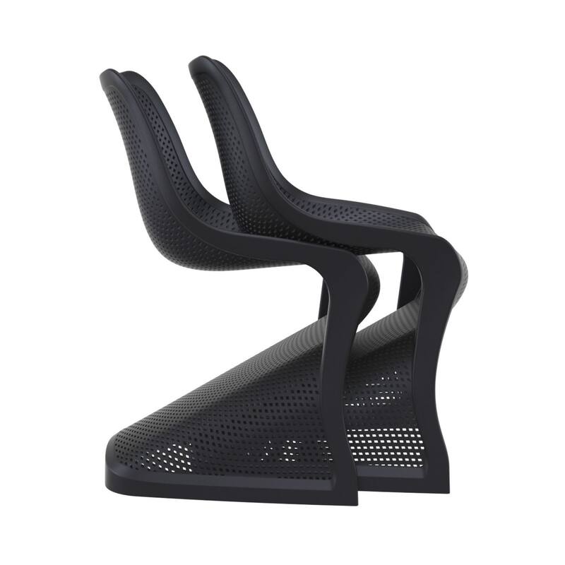 33.5" Black Outdoor Patio Dining Chair