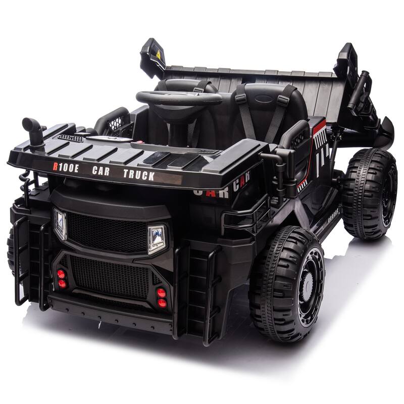 Dual-Seater Ride On Car for Kids, 24V Motor, Parental Remote Control, Bluetooth, Music, Electric Rear Dump and LED Lights