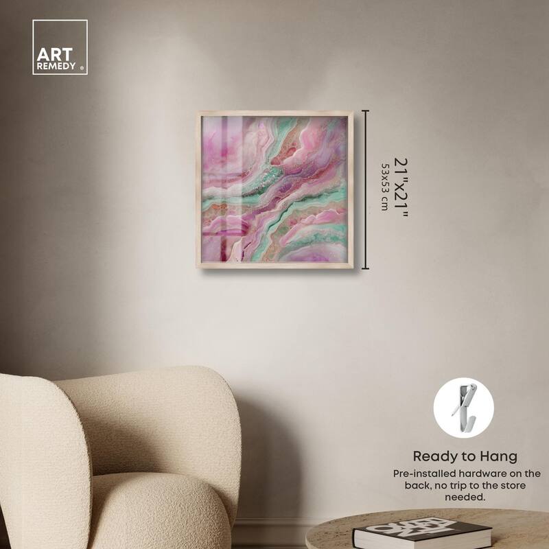 Pink and Mint Crystal IV Shadowbox by Art Remedy