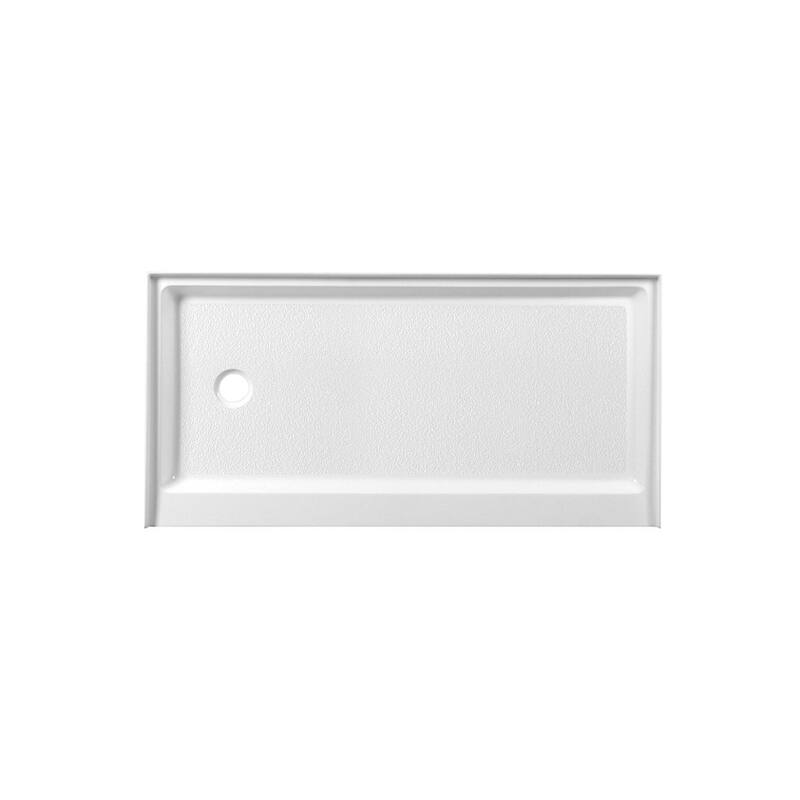 Indigo Home 60x30 inch Single Threshold Shower Tray Left Drain in White