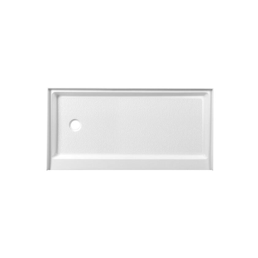 Indigo Home 60x30 inch Single Threshold Shower Tray Left Drain in White