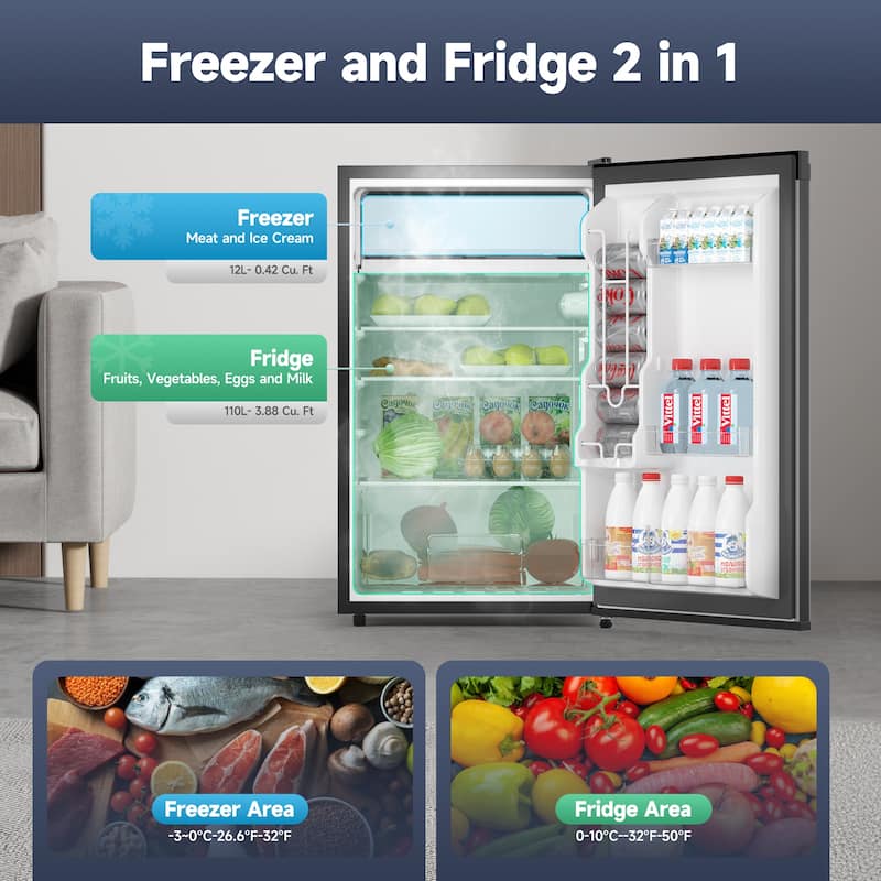 4.3 Cu.Ft Mini Fridge with Freezer