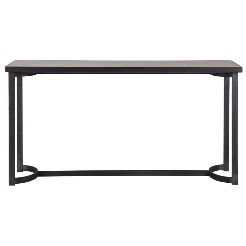 62" Gray and Brown Contemporary Rectangular Console Table