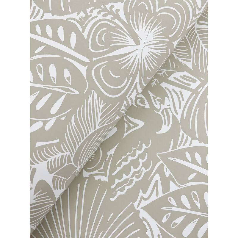 A-Street Prints Idalia Beige Floral Flamingo Wallpaper