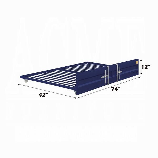 Gunmetal Gray Finish Twin Turdle with Metal Frame and Slat system, Blue
