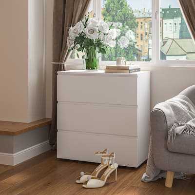 3 Drawer 32.3"H x 30.3" W Nightstand Chest Cabinet Dresser Bedroom Storage