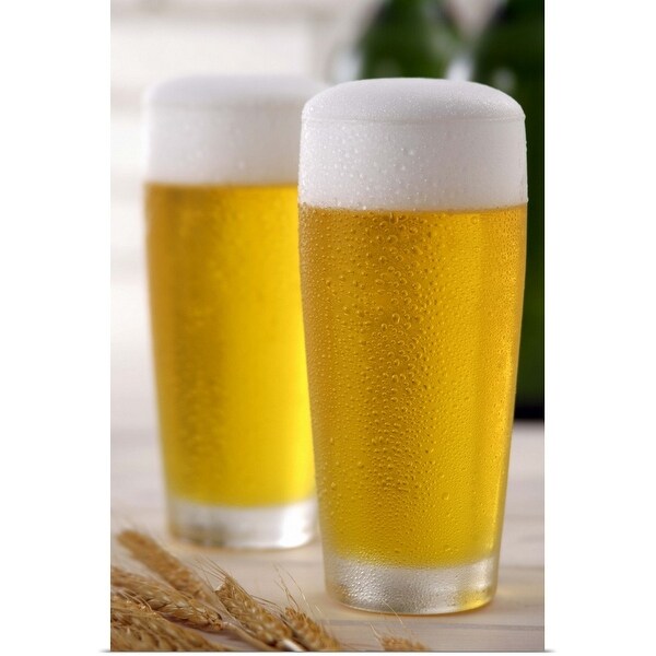 "Two glasses of beer" Poster Print