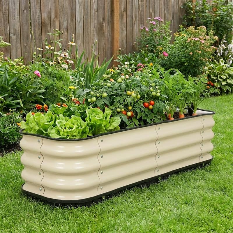 Aoodor Galvanized Self-Watering Planter Box