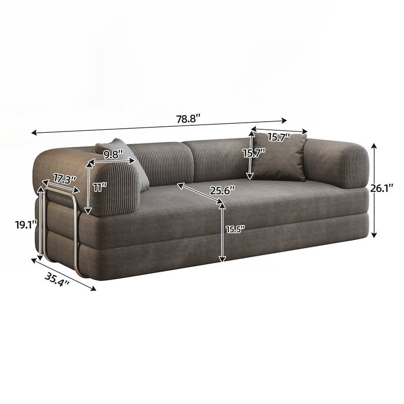 Compression Sofa,Convertible Floor Sofa Bed-with Pillow Back Support Armrest,Comfy Futon Couch Sleeper Bed