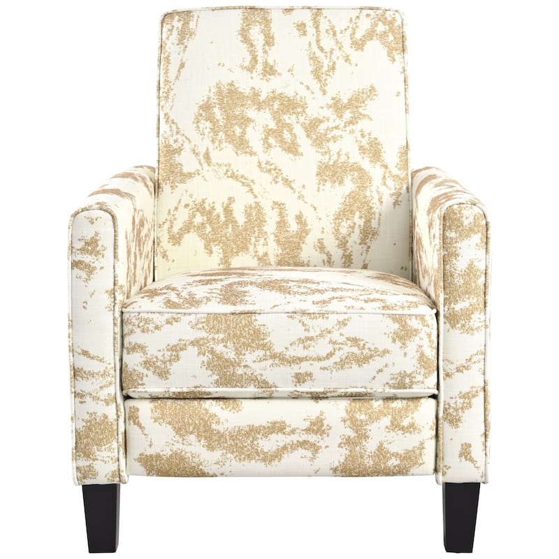 Recliner Chair with Adjustable Push-Back Mechanism, Armchair with Wood Legs, Deep Seating Lounge Chaise Chair