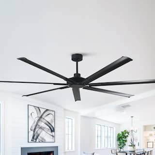 Ceiling Fan Modern 100" Industrial 7-Blade Black Metal
