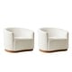 preview thumbnail 5 of 30, Gema Modern 360°Swivel Chenille Ergonomic U-shape Armchair with Solid Wood Legs Set of 2 by HULALA HOME