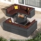 preview thumbnail 51 of 154, FINCATI Outdoor High-back Wicker Patio Sectional Set, 500 lbs Luxury Oversized Conversation Set, Spacious Couch Set