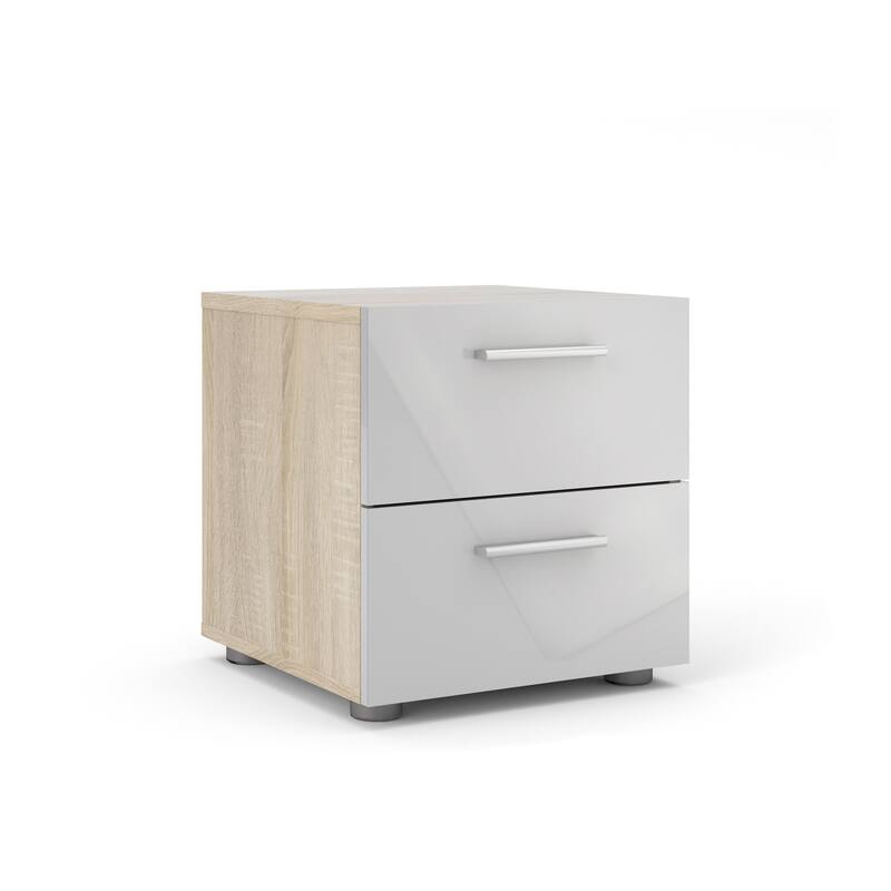 Porch & Den Angus Foiled 2-drawer Nightstand - Oak / White
