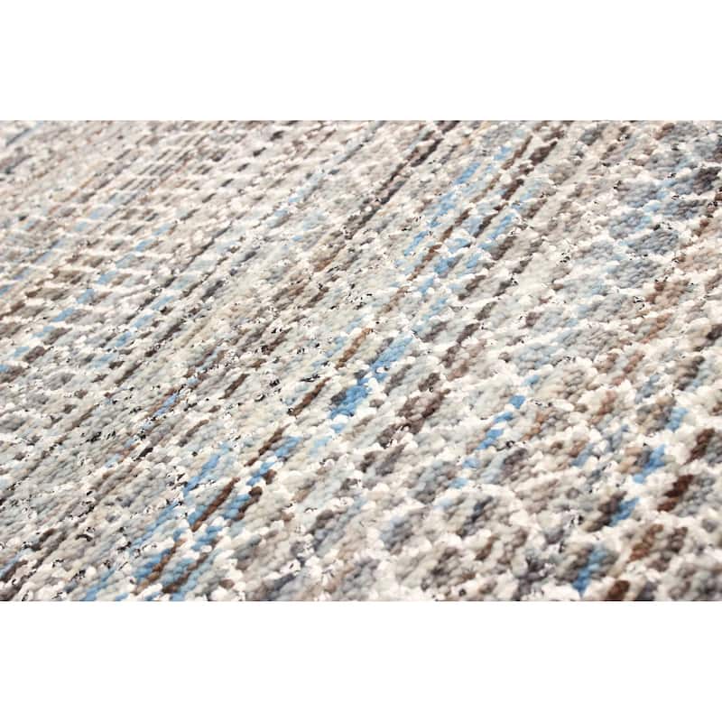 ECARPETGALLERY Hand-knotted Mystique Multi Color Viscose, Wool Rug - 2'6 x 8'3