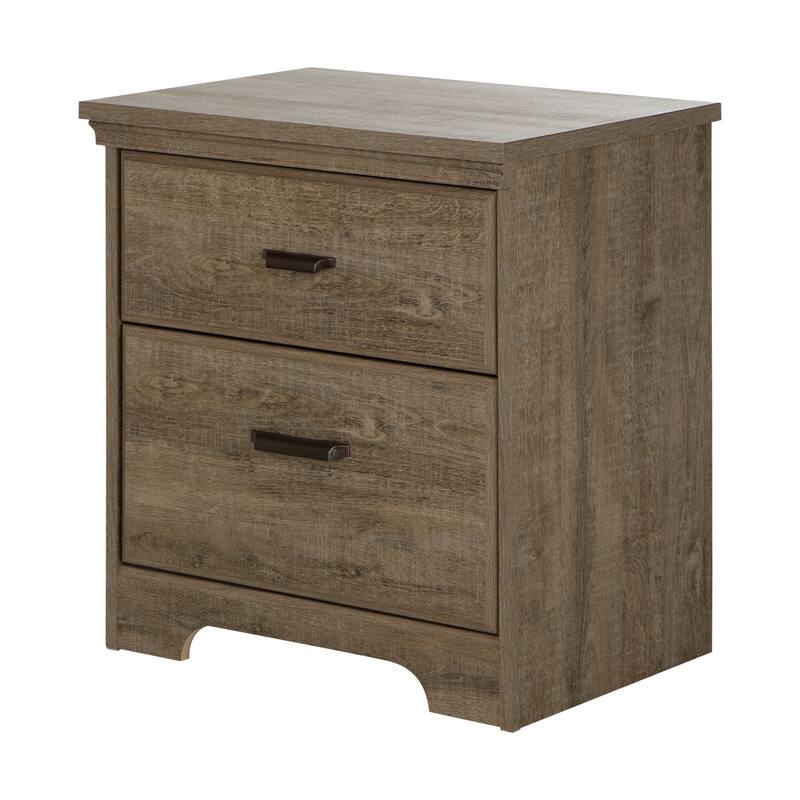 Versa Country Cottage 2-drawer Nightstand - Weathered Oak