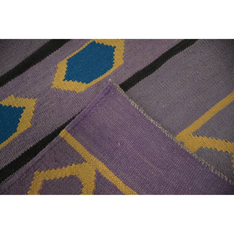 Hand Woven Oriental 100% Wool Carpet Southwestern Tribal Multi-Colored Kilim Area Rug - 12' 4'' X 9' 1''