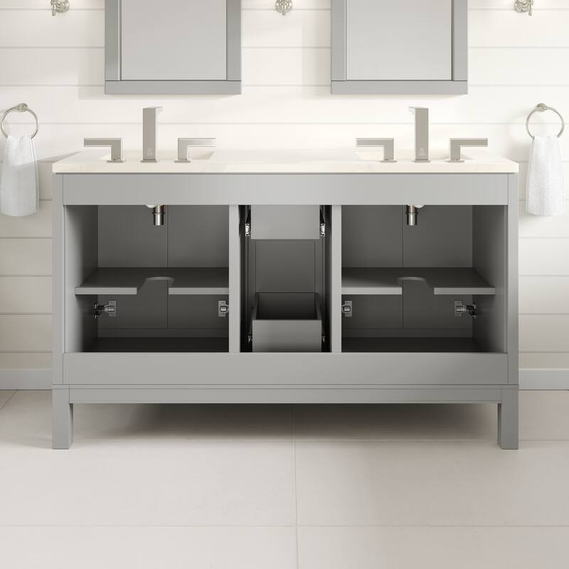 Eviva Cambridge Bath Vanity with Quartz Top and Porcelain Sink