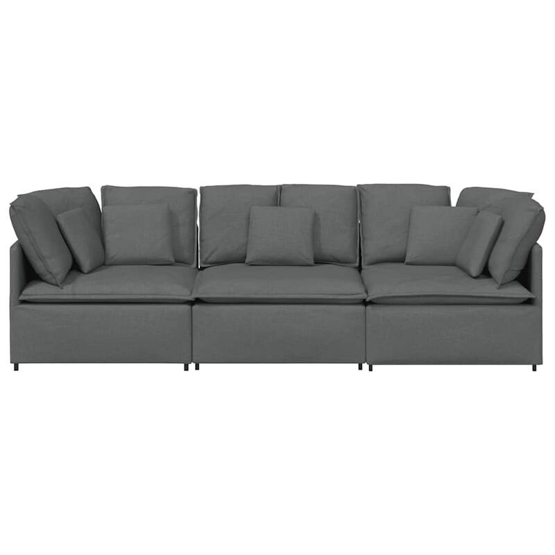 vidaXL Modular Sofa Dark Grey Fabric Upholstery (100% Polyester) Oversized - 39.4 x 118.1 x 25.2 in