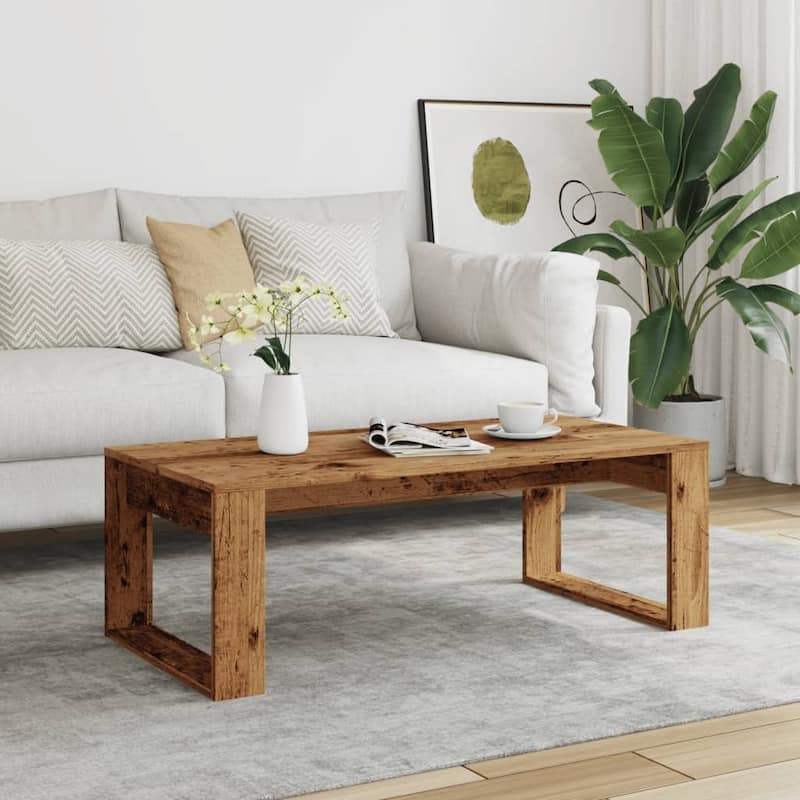 vidaXL Coffee Table Old wood Engineered wood Medium Durable - 19.7 x 40.2 x 13.8 in
