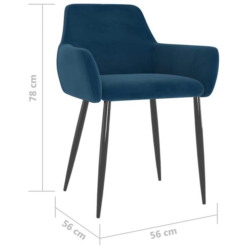 vidaXL Dining Chairs Upholstered Chair with Metal Legs for Living Room Velvet - 22" x 22" x 30.7"