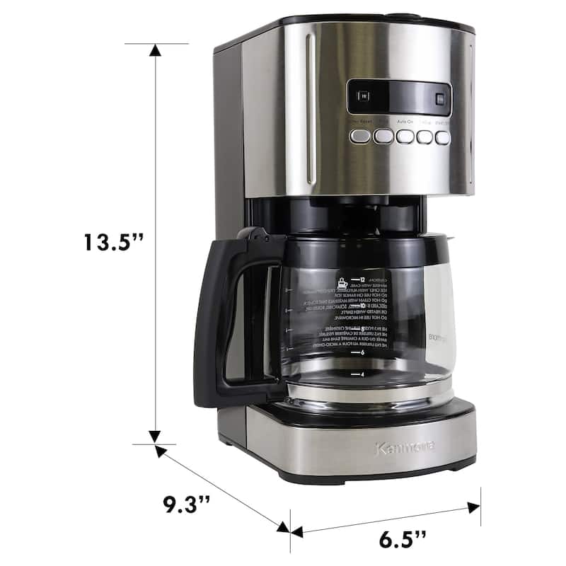 Kenmore Aroma Control 12-Cup Programmable Coffee Maker, Black and Stainless Steel, Reusable Filter