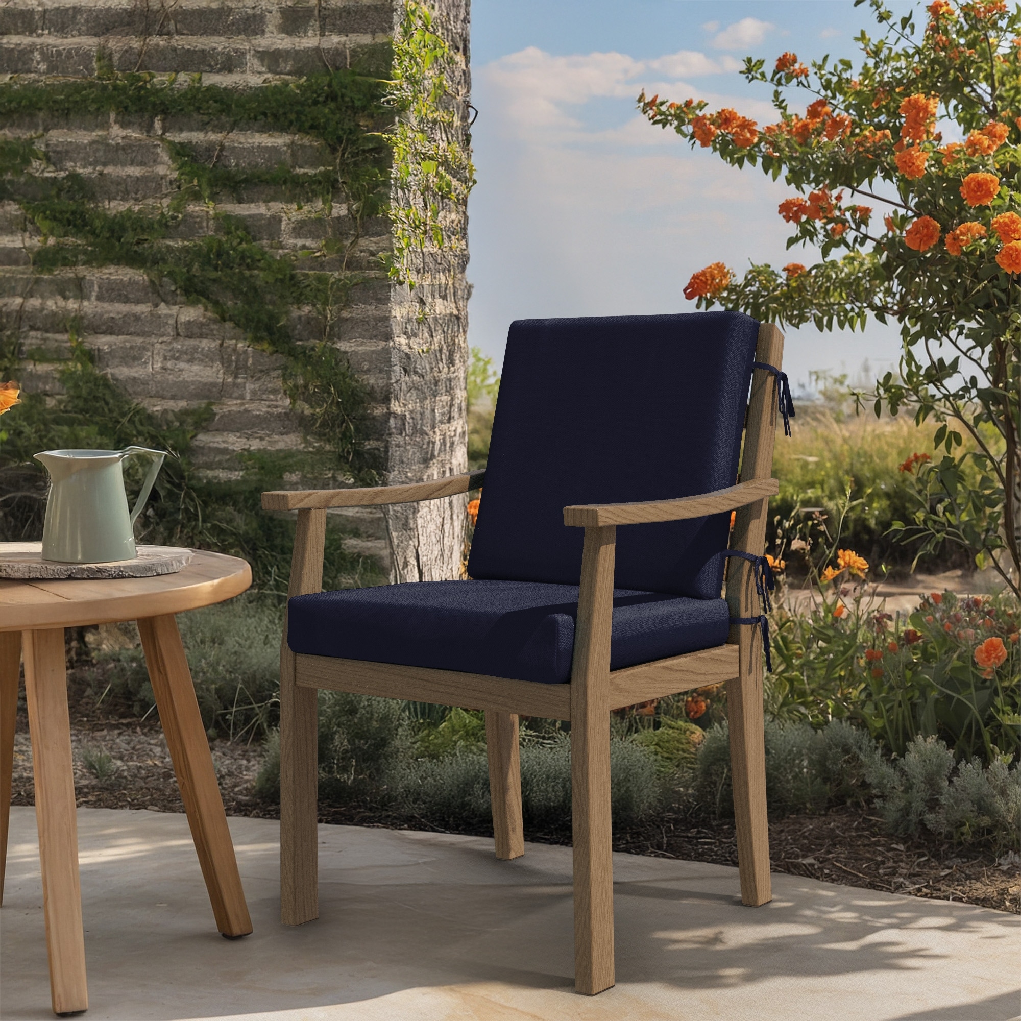 California Umbrella Outdoor Dining Chair Cushion, 20" x 40", 3.5" Thick, Solstice Olefin Fabric