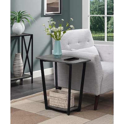 Industrial End Table with Bottom Shelf, Powder Coated Metal Frame and Open Display Space for Modern Living Rooms - 14