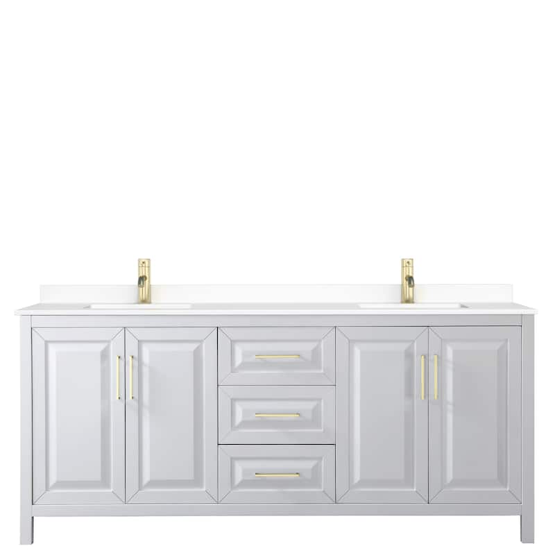 Daria 80 Inch Double Vanity, Cultured Marble Top