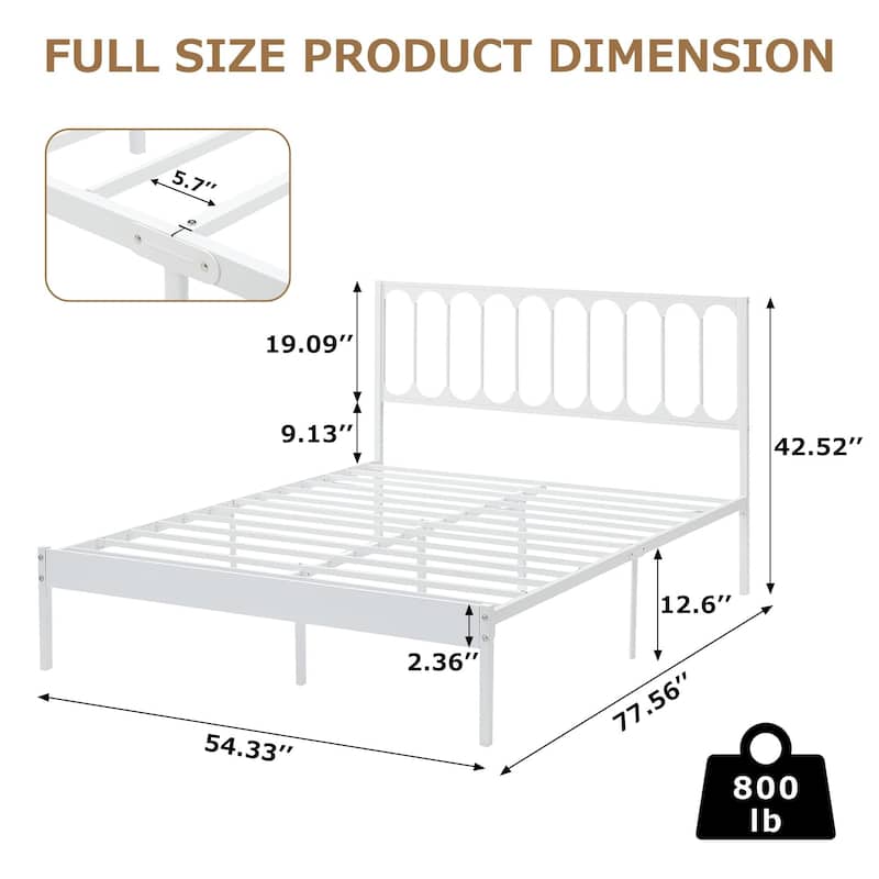 Metal Queen Size Modern Bed Frame Platform Mattress Foundation