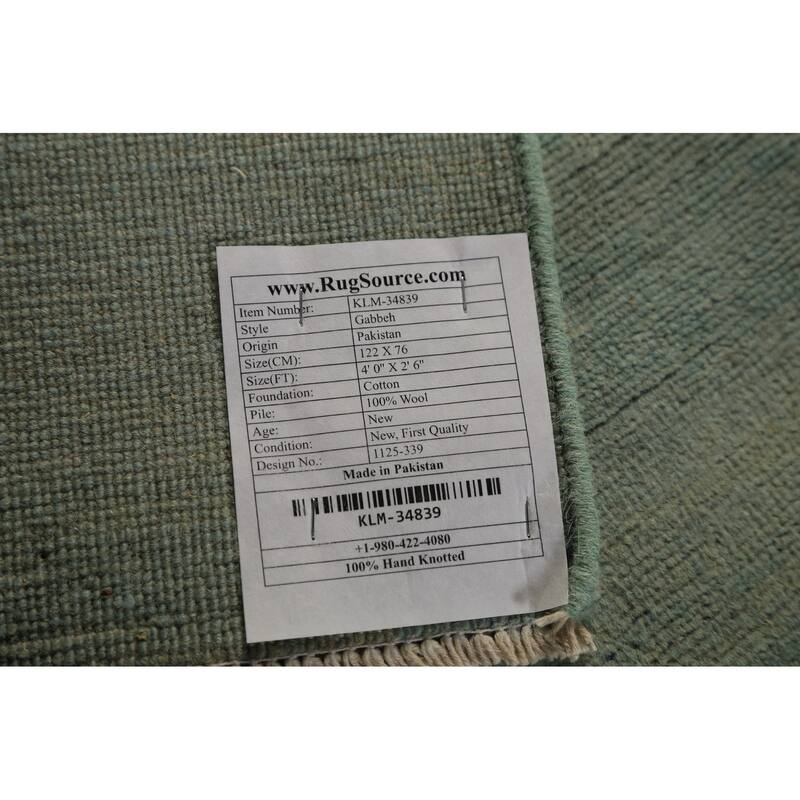 Modern Gabbeh Oriental Rug Handmade Solid Contemporary Wool Carpet - 2'6" x 4'0"