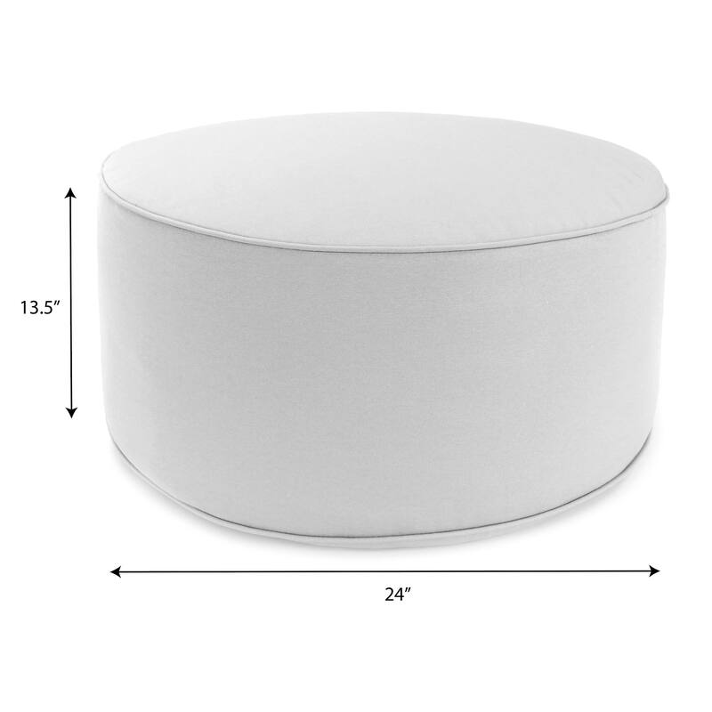 24" Round Multicolor Novelty Round Outdoor Pouf Ottoman with Welt - 24"D x 13.5" H - Getaway Sonoma