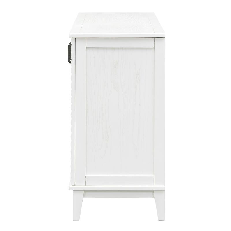 Sideboard with 4 Door Large Storage Buffet with Adjustable Shelves and Metal Handles