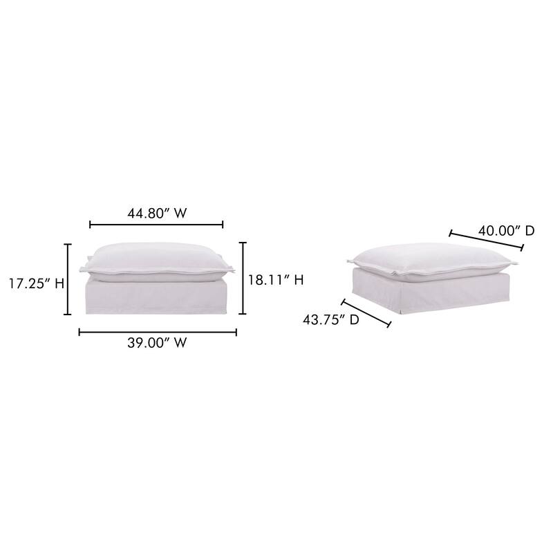 NADAAL STUDIOS Morgan, Ottoman With Livesmart Performance Fabric