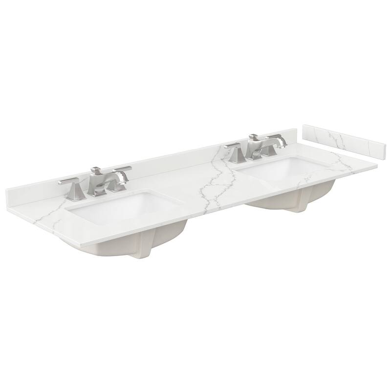 Strada 66-inch Double Vanity, Quartz Top