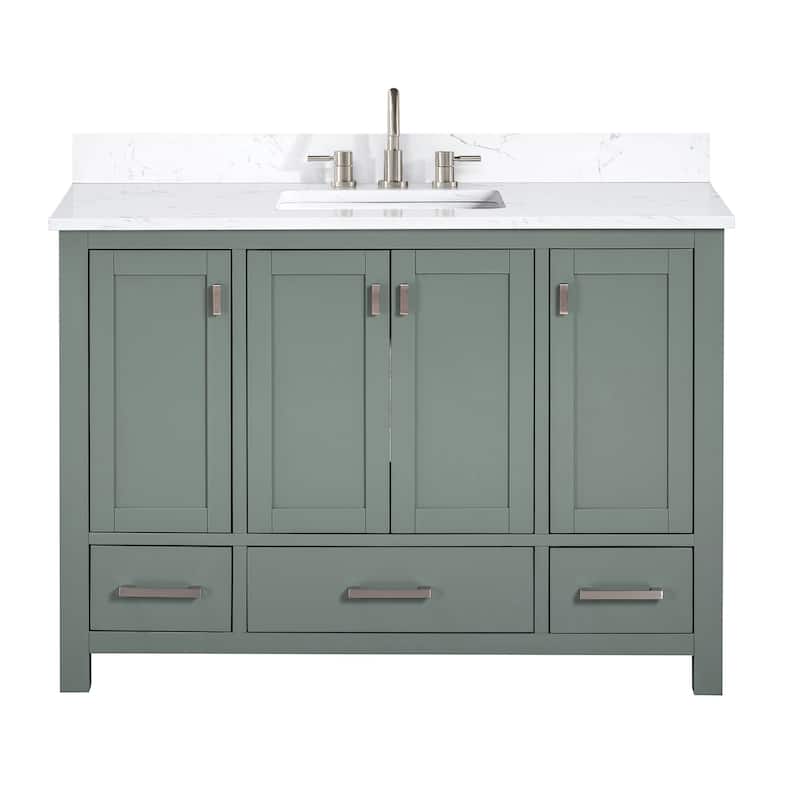 Avanity Modero 48 in. Single Sink Bathroom Vanity with Engineered Stone Top - 49"W x 22"D x 35"H
