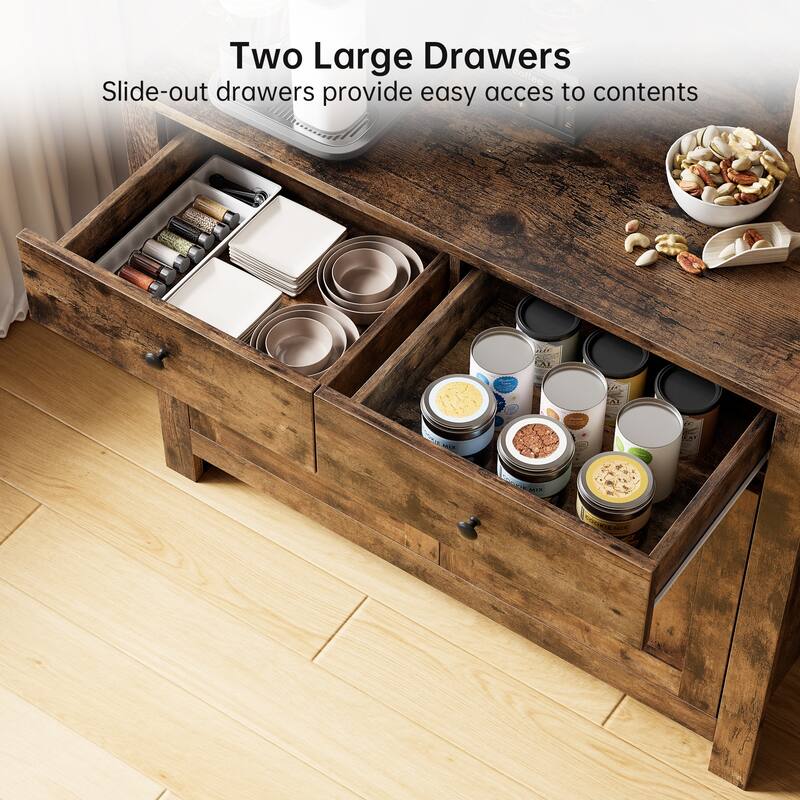 Kitchen Pantry Storage Cabinet, Freestanding Hutch Cabinet with Buffet Cupboard, Tall Storage Cabinets