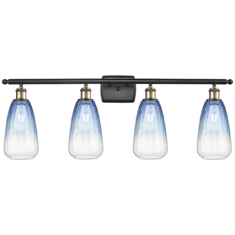 Innovations Lighting Endless Possibilities Ballston - Brookhaven Almond - 4 Light 36" Bath Vanity Light - Black Antique Brass/Sapphire Blue