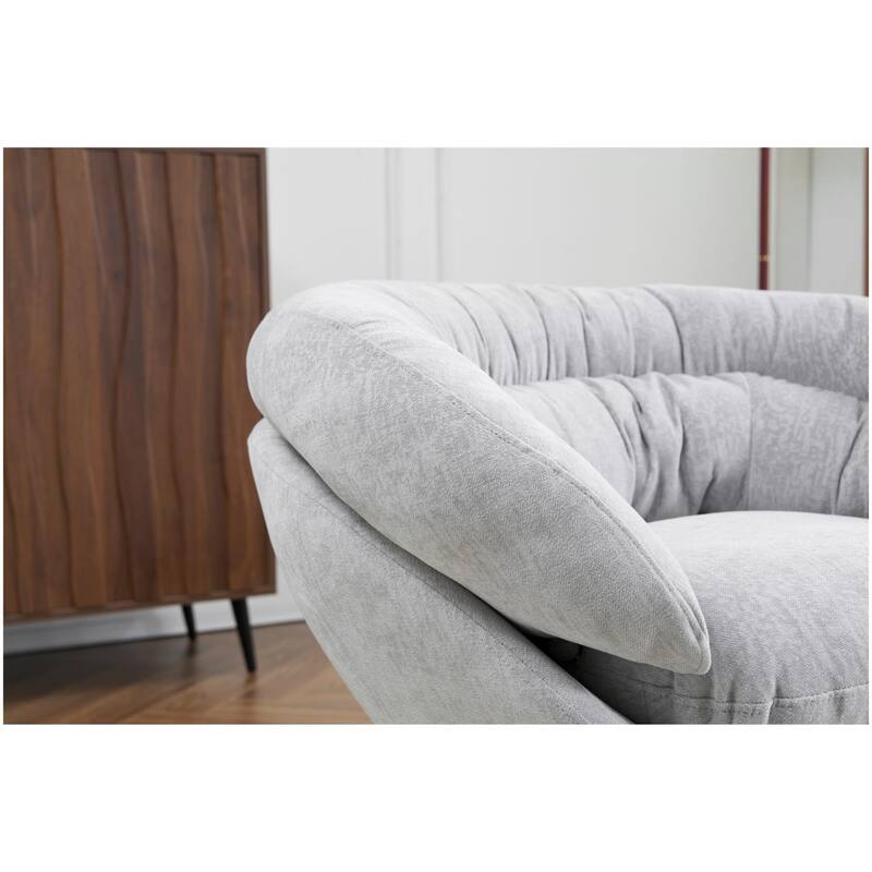 Ergonomic Chenille Office Chair Swivel Chair, Rotating Chair Club Chair Accent Chair with Removable Cushion
