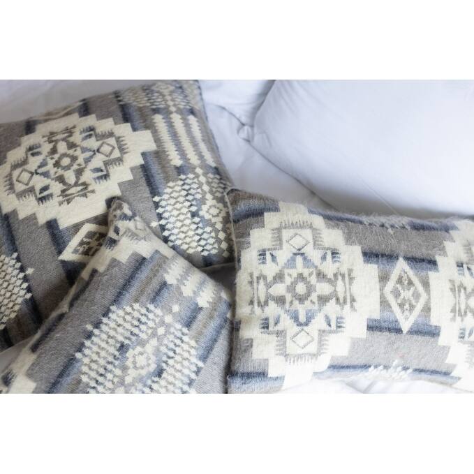 Ultra Soft Light Gray Southwest Handmade Lumbar Pillow Cover