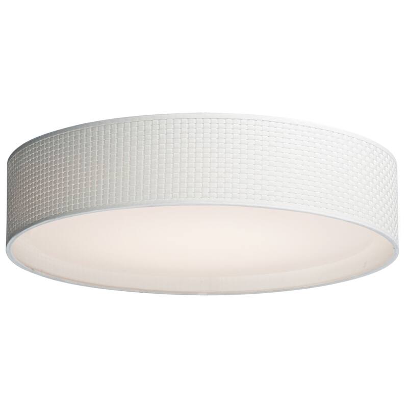 Maxim 10237 Prime 25" Wide LED Flush Mount Drum Ceiling Fixture - White Weave