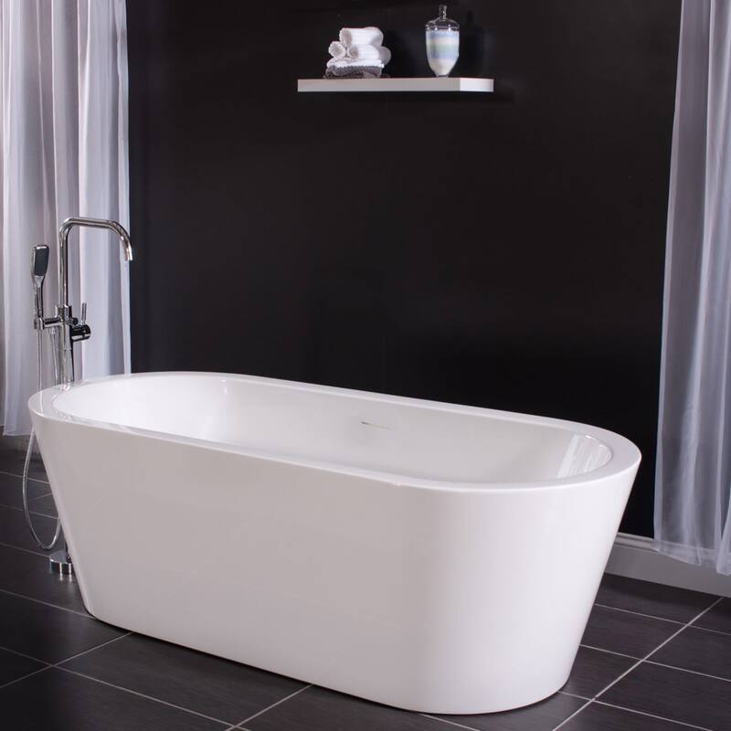 Miseno MNO7132SFSO 71" Free Standing Acrylic Soaking Tub with Center