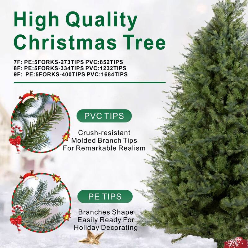 7/8/9Ft Artificial PE&PVC Christmas Tree with Stand