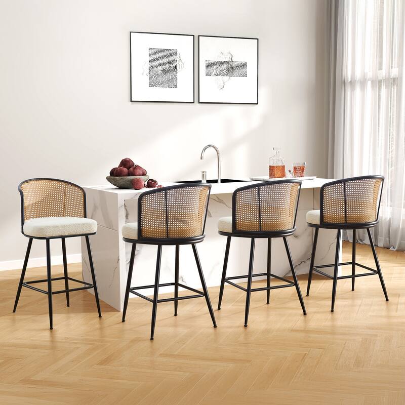 26"/29" Rattan Upholstered Bar Stool /Counter Stools Set of 2/3/4