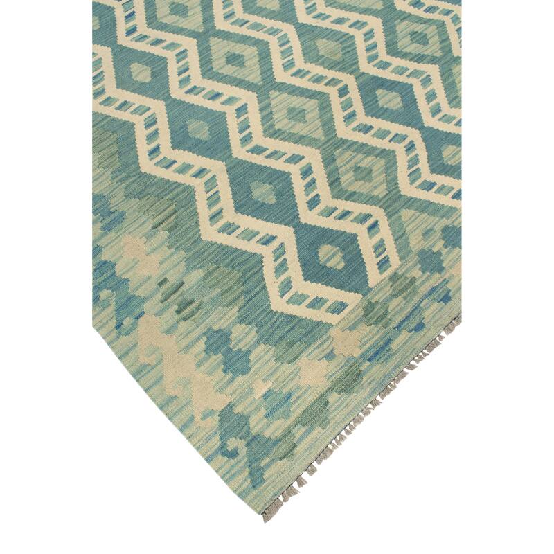 Flatweave Nowa Blue/Ivory Rug - 5'9" x 8'2"
