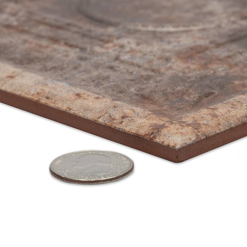 Merola Tile Ritz Ossidato Nero 7-7/8" x 7-7/8" Ceramic Wall Tile